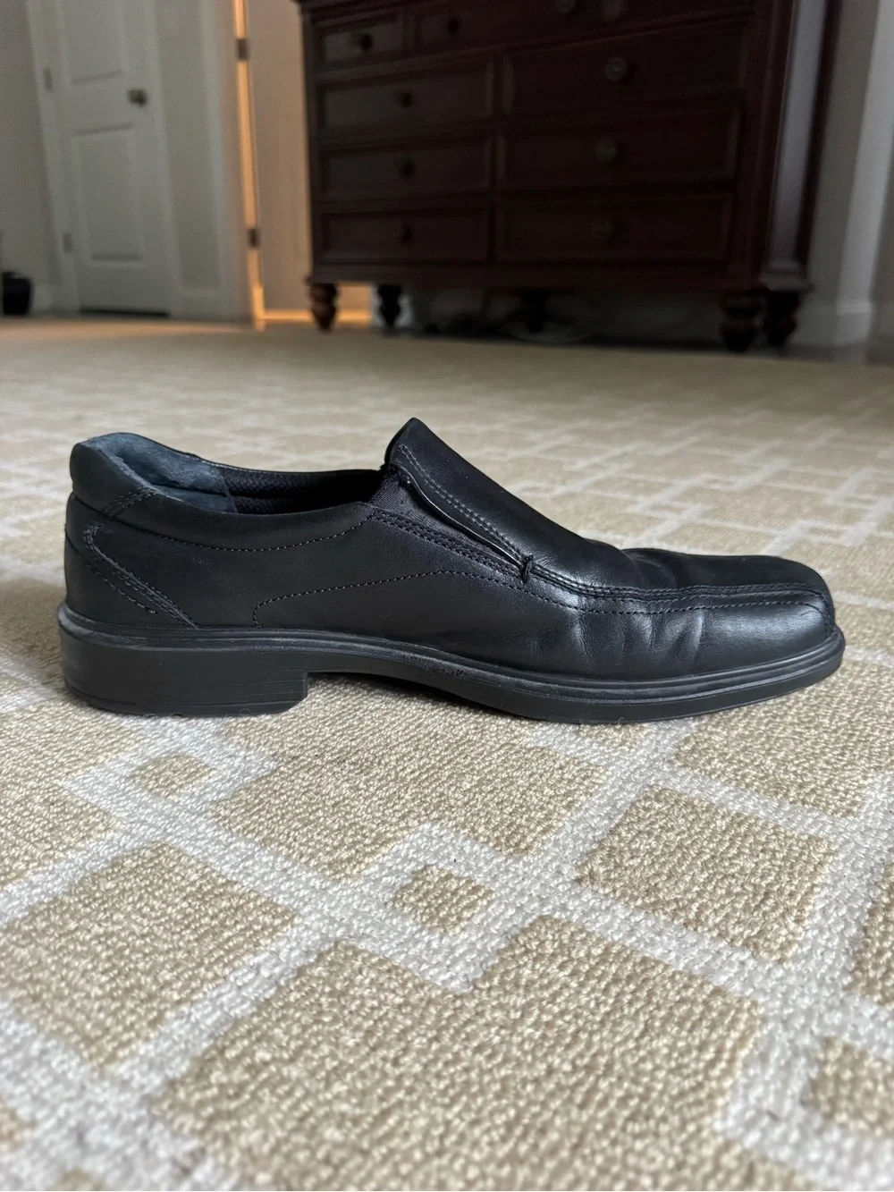 ECCO Black Leather Slip On Loafers Comfort Dress Shoes Men’s EU 47 (US 13)